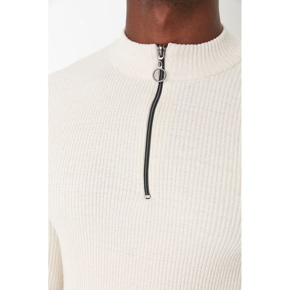 NWT Trendyol Men Fitted Standing collar Knitwear Sweater - Picture 4 of 8